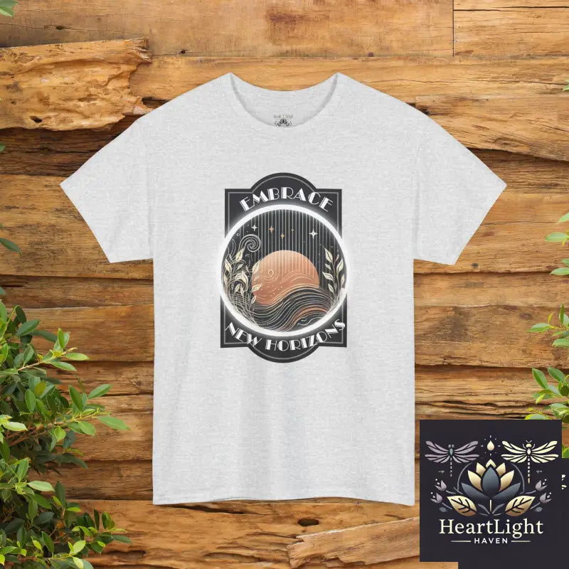 Inspiring Personal Growth T-Shirt: Embrace New Horizons - Motivational Apparel for Self-Empowerment - Ash / S - T-Shirt