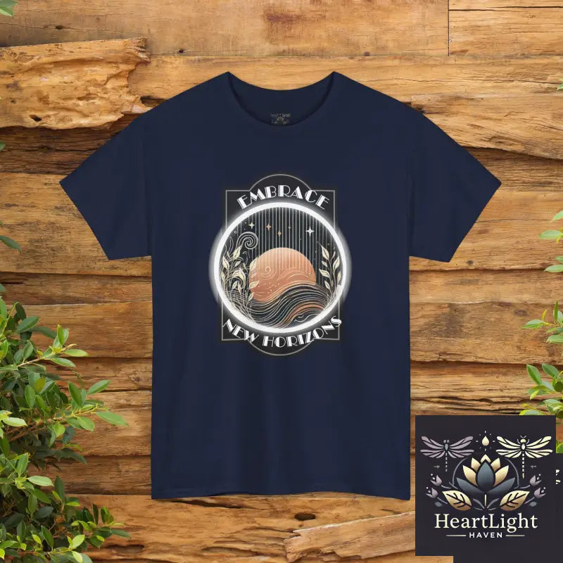 Inspiring Personal Growth T-Shirt: Embrace New Horizons - Motivational Apparel for Self-Empowerment - Navy / S - T-Shirt