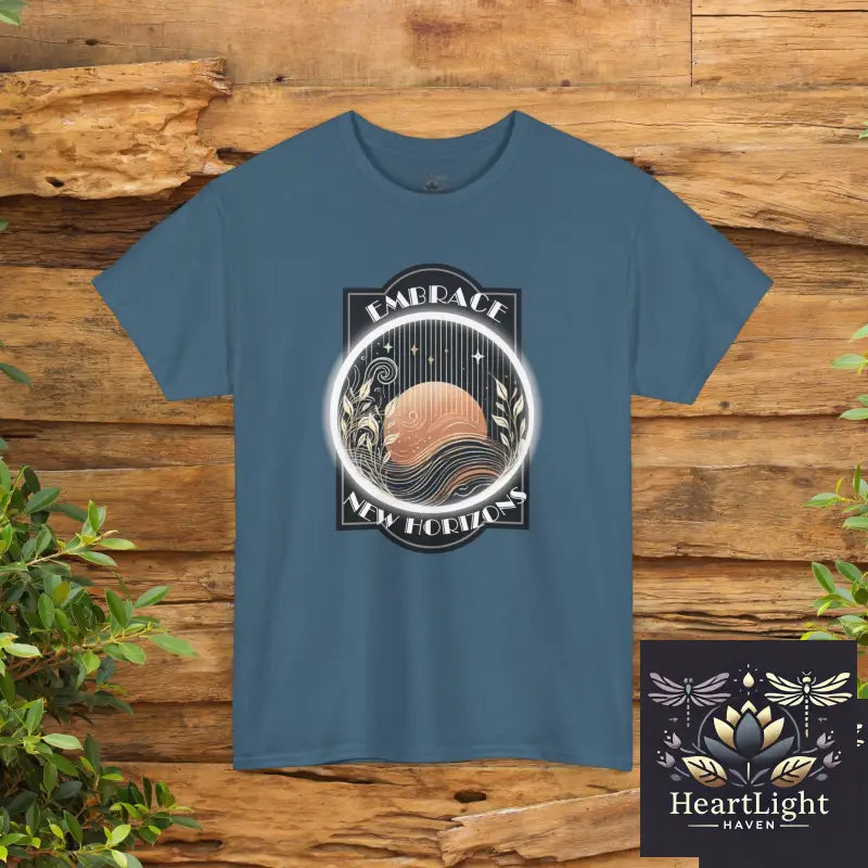Inspiring Personal Growth T-Shirt: Embrace New Horizons - Motivational Apparel for Self-Empowerment - Indigo Blue / S