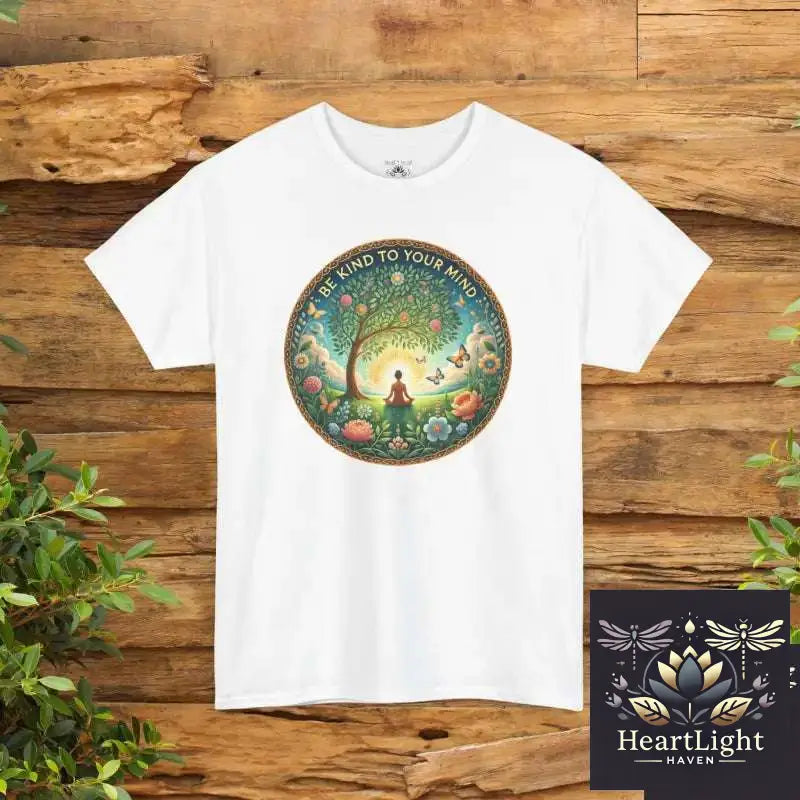 Mindfulness Inspired Unisex Heavy Cotton Tee - Positive Vibes Gift for Yoga Lovers Meditation Shirt Eco-Friendly Tee