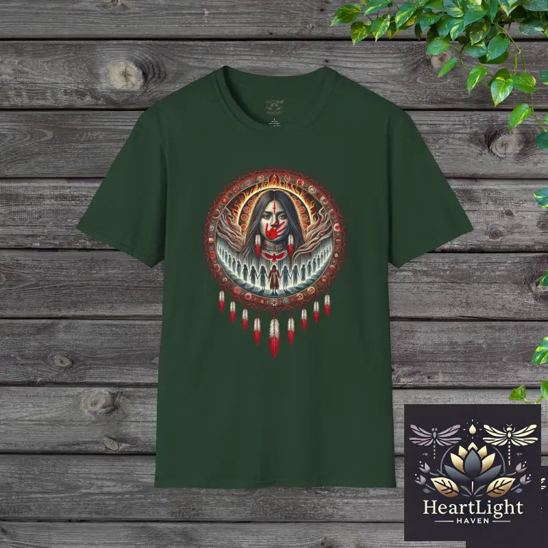 MMIWG2S Unisex Shirt – Indigenous Art Tee for Awareness & Fundraiser - S / Forest Green - T-Shirt