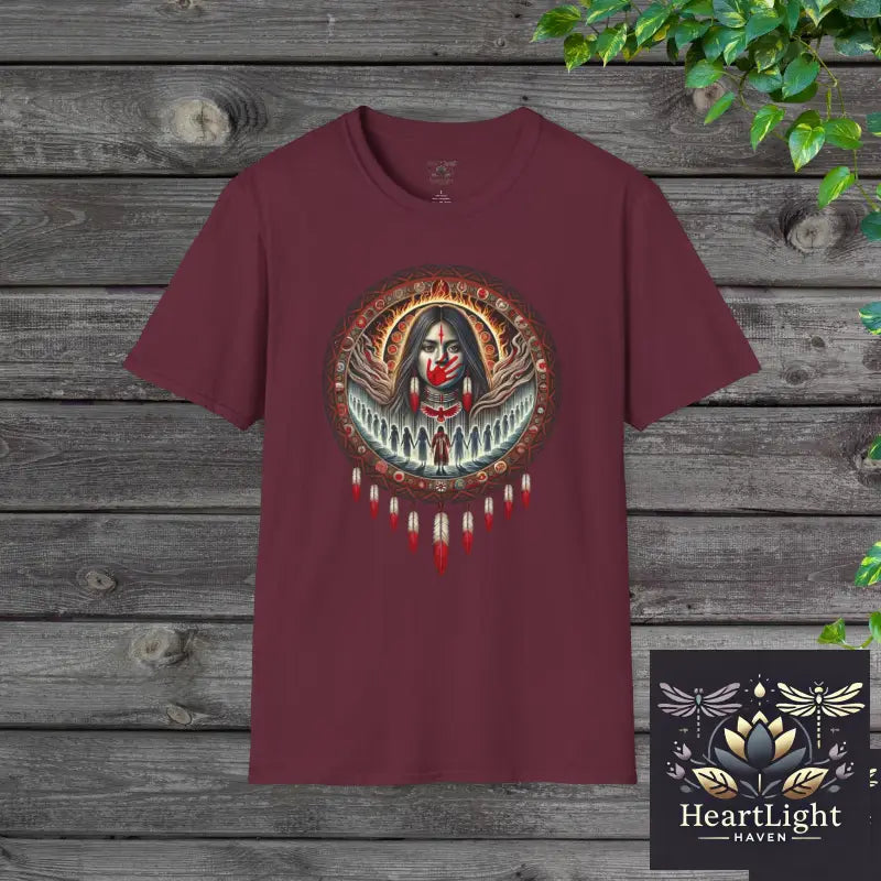 MMIWG2S Unisex Shirt – Indigenous Art Tee for Awareness & Fundraiser - S / Maroon - T-Shirt