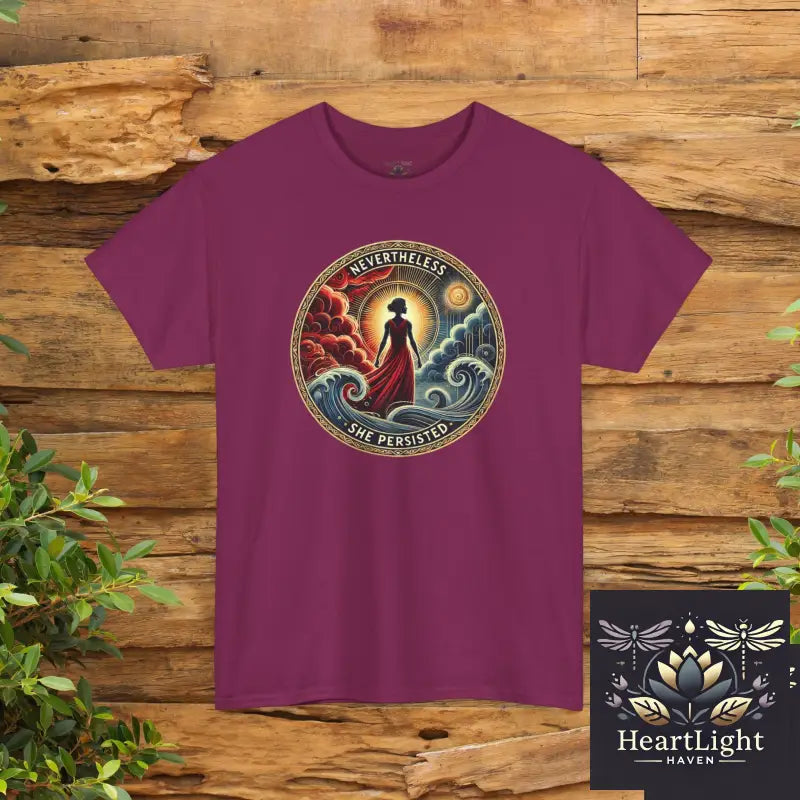 Nevertheless She Persisted: Empowering Women’s Motivational T-Shirt for Unstoppable Confidence - Berry / S - T-Shirt