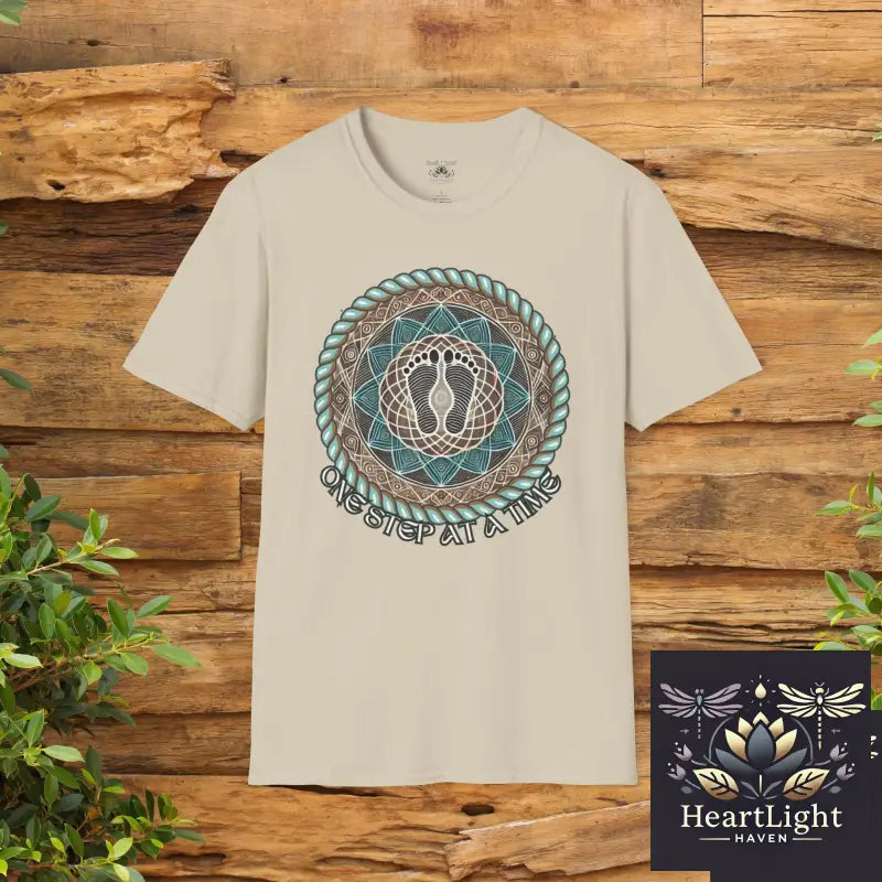 One Step at a Time Unisex T-Shirt Inspirational Quote Tee Mindfulness Shirt Meditation Gift Relaxed Fit Everyday Wear