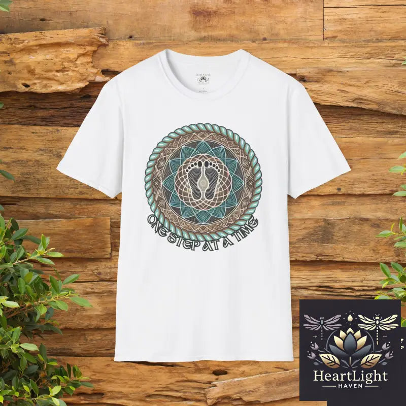One Step at a Time Unisex T-Shirt Inspirational Quote Tee Mindfulness Shirt Meditation Gift Relaxed Fit Everyday Wear