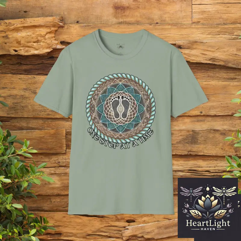 One Step at a Time Unisex T-Shirt Inspirational Quote Tee Mindfulness Shirt Meditation Gift Relaxed Fit Everyday Wear