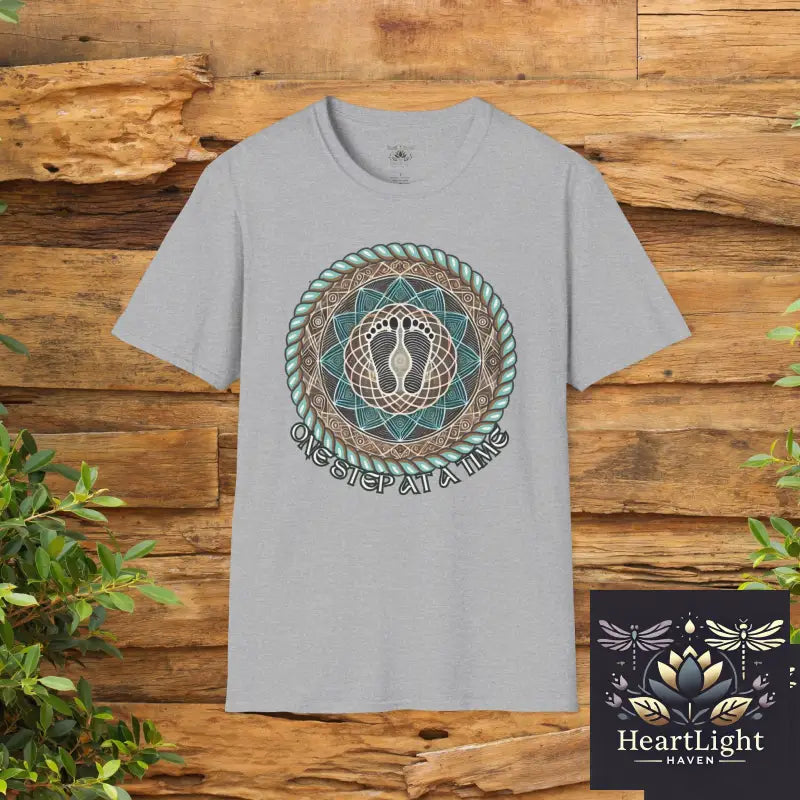 One Step at a Time Unisex T-Shirt Inspirational Quote Tee Mindfulness Shirt Meditation Gift Relaxed Fit Everyday Wear