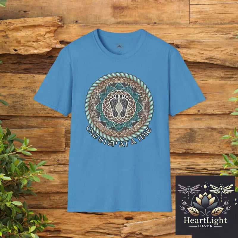 One Step at a Time Unisex T-Shirt Inspirational Quote Tee Mindfulness Shirt Meditation Gift Relaxed Fit Everyday Wear