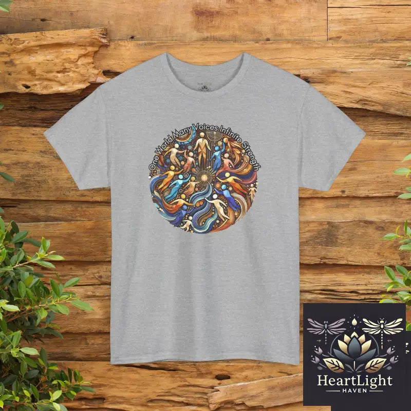 One World Many Voices Unisex Heavy Cotton Tee – Strength in Unity Celebrate Diversity Unity; Strength in Style - Sport