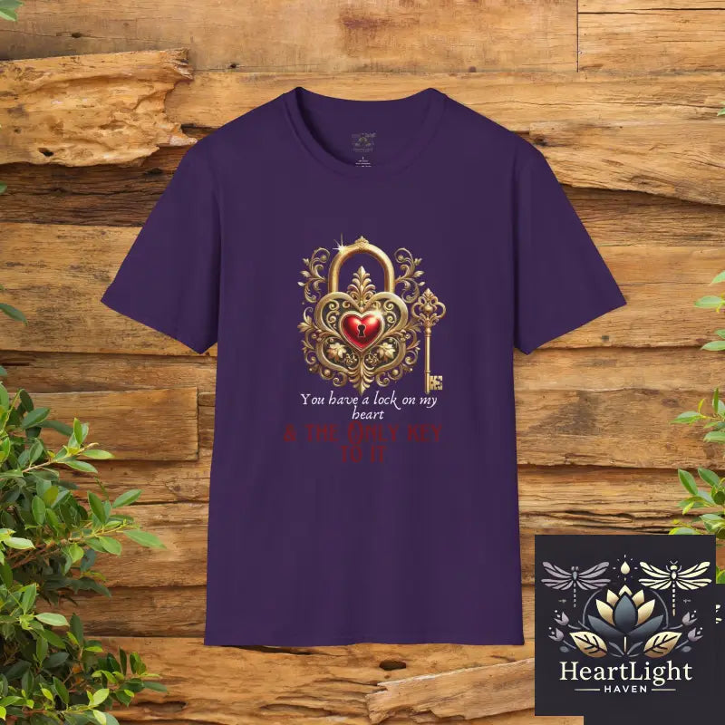 Romantic Heart Key T-Shirt - Perfect Gift for Valentine’s Day Anniversary Casual Daily Wear Relationship Goals Gift