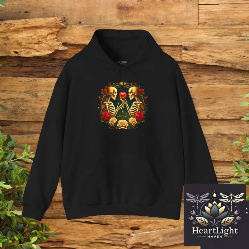 Romantic Skeletons Hoodie for Couples Unisex Sweatshirt Perfect for Halloween Love Celebrations Cozy Gift Idea Autumn