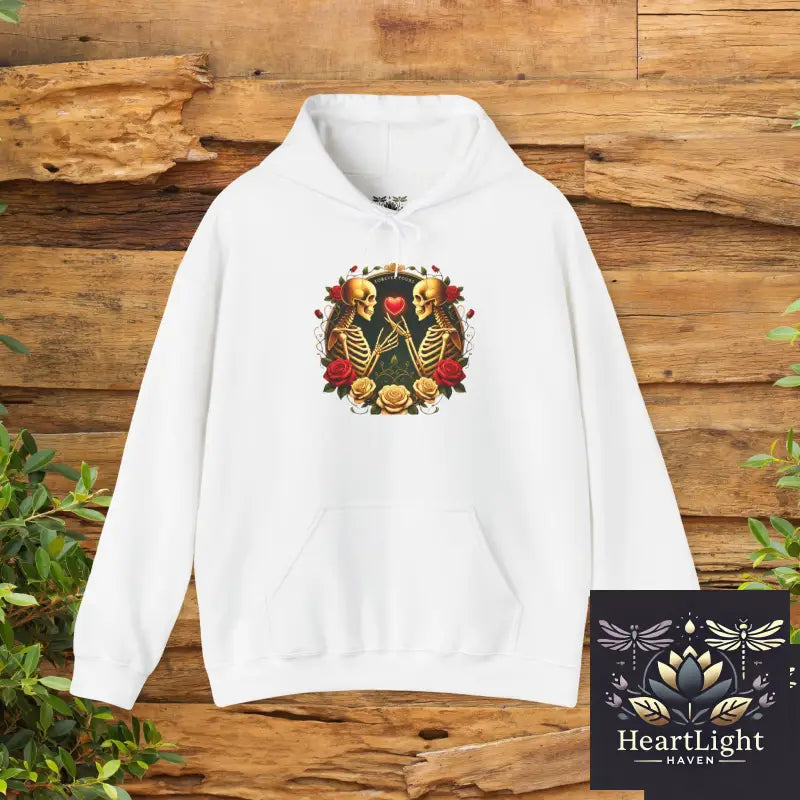 Romantic Skeletons Hoodie for Couples Unisex Sweatshirt Perfect for Halloween Love Celebrations Cozy Gift Idea Autumn