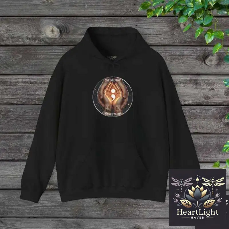 Scars Are Proof We Fought To Stay - Self Harm Awareness & Suicide Prevention - S / Black - Hoodie