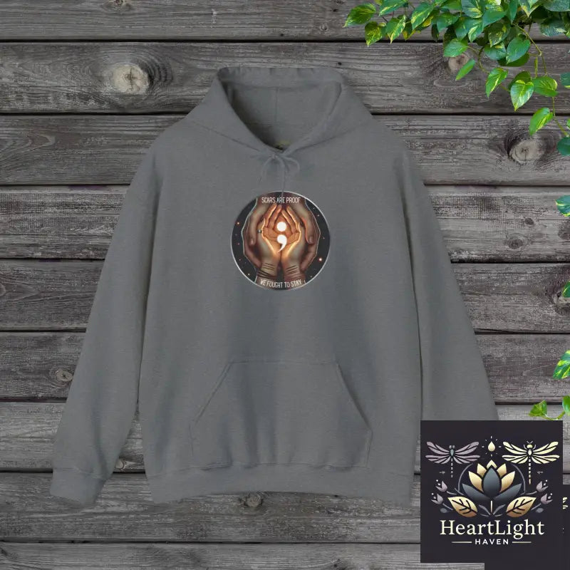 Scars Are Proof We Fought To Stay - Self Harm Awareness & Suicide Prevention - S / Graphite Heather - Hoodie