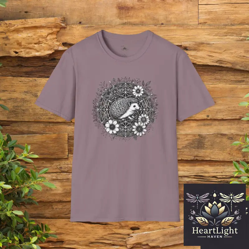 Spirit Animal Hedgehog Mandala T-Shirt: Cute Woodland Creature Floral Design for Nature Lovers - S / Paragon - T-Shirt