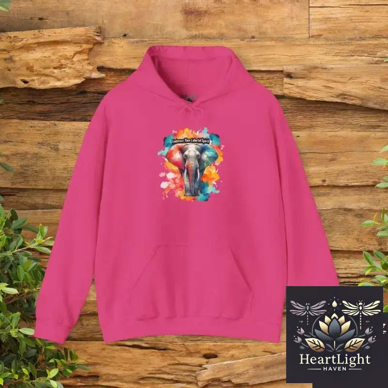 Colorful Elephant Hoodie Cozy Sweatshirt for Animal Lovers Unique Gift for Birthdays Stylish Casual Wear Perfect