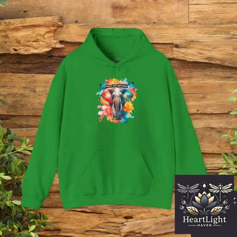 Colorful Elephant Hoodie Cozy Sweatshirt for Animal Lovers Unique Gift for Birthdays Stylish Casual Wear Perfect