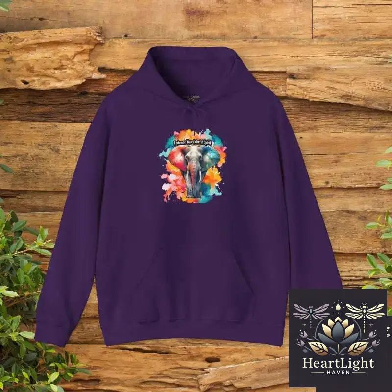 Colorful Elephant Hoodie Cozy Sweatshirt for Animal Lovers Unique Gift for Birthdays Stylish Casual Wear Perfect