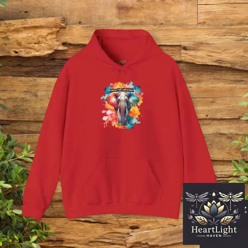 Colorful Elephant Hoodie Cozy Sweatshirt for Animal Lovers Unique Gift for Birthdays Stylish Casual Wear Perfect
