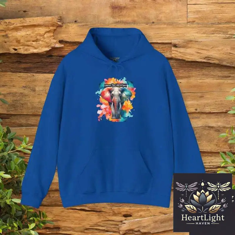 Colorful Elephant Hoodie Cozy Sweatshirt for Animal Lovers Unique Gift for Birthdays Stylish Casual Wear Perfect